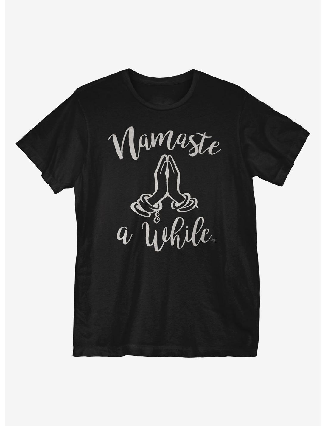 Namaste a While T-Shirt, BLACK, hi-res