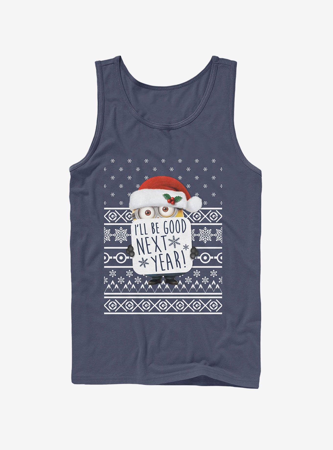 Minion Christmas Good Minion Tank Top, NAVY, hi-res