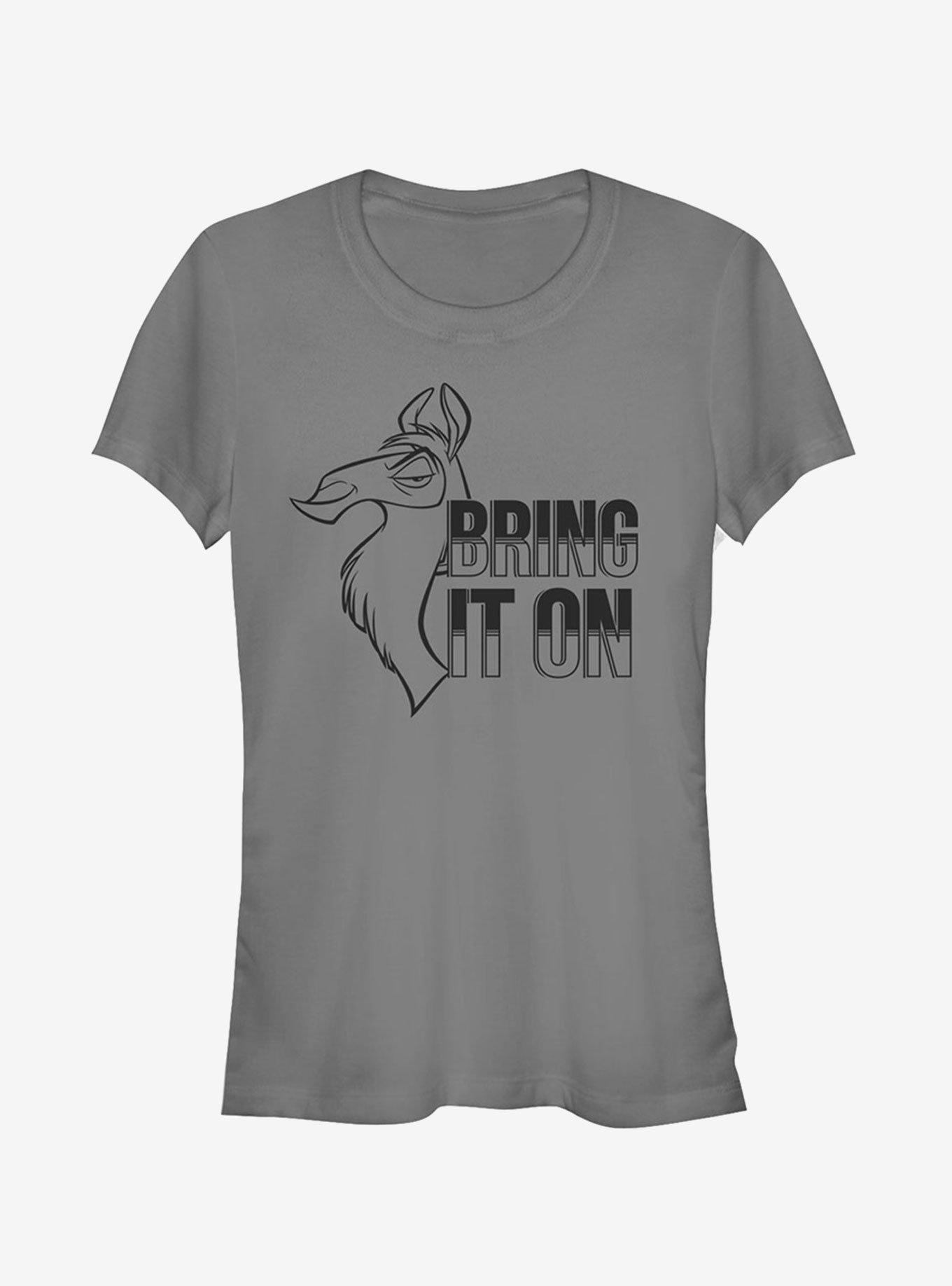 Disney The Emperor's New Groove Kuzco Bring It On Outline Girls T-Shirt, CHARCOAL, hi-res