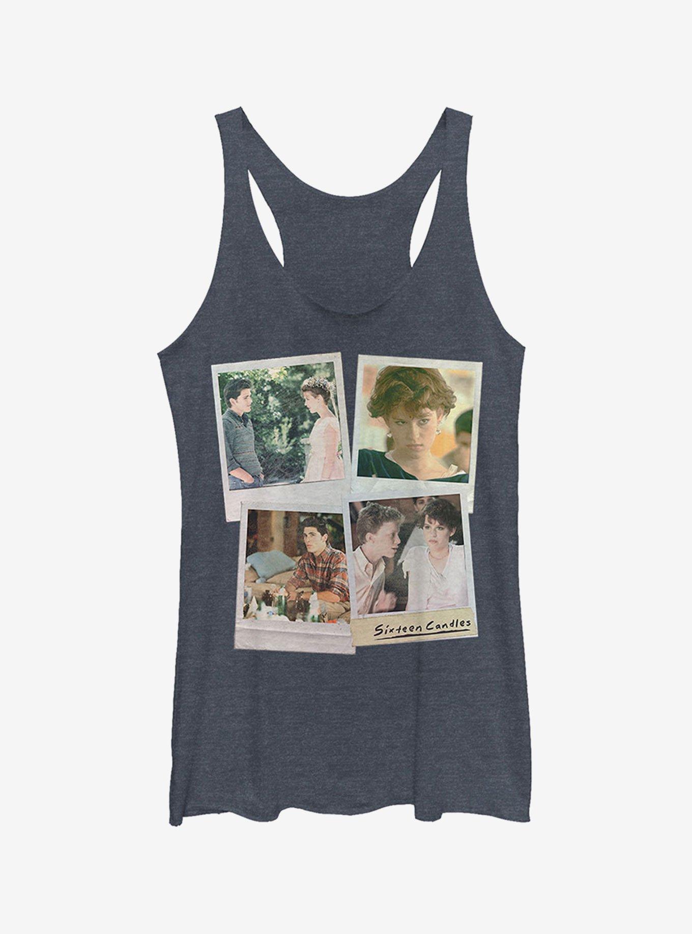 Sixteen Candles Character Polaroids Girls Tank Top, NAVY HTR, hi-res