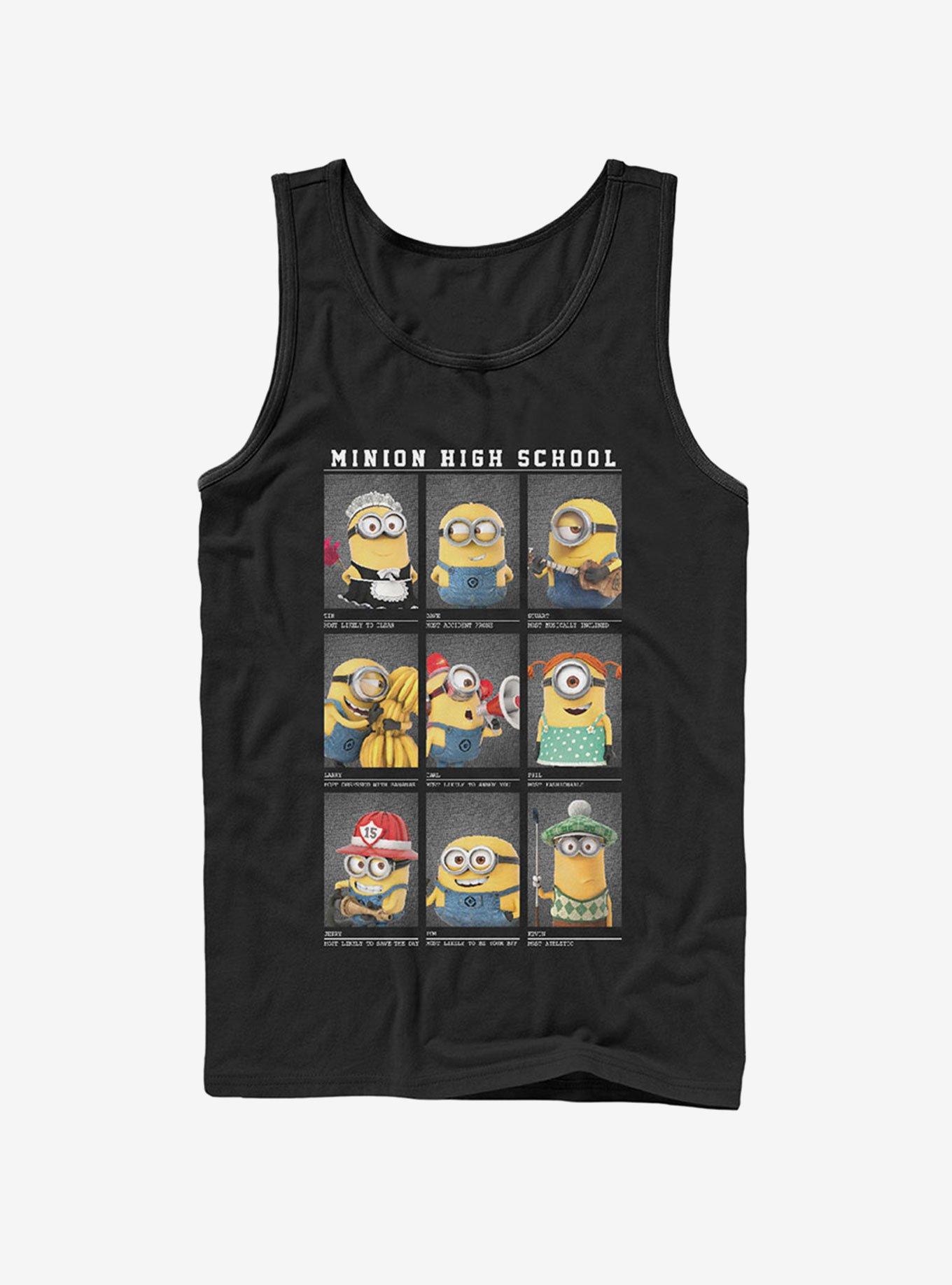 Minion High School Yearbook Tank Top, BLACK, hi-res