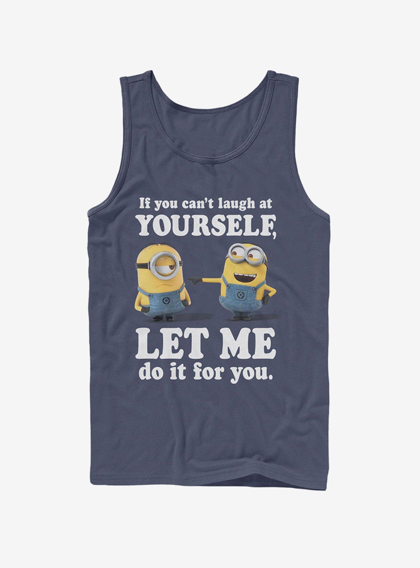 Minion Laugh At You Tank Top, NAVY, hi-res