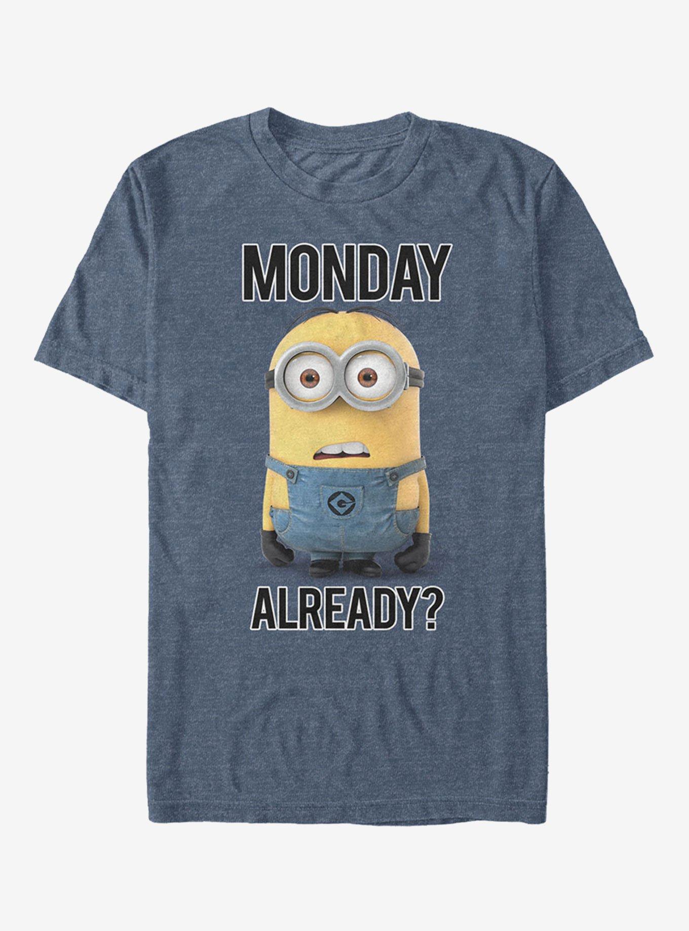 Minion Monday Already T-Shirt, NAVY HTR, hi-res