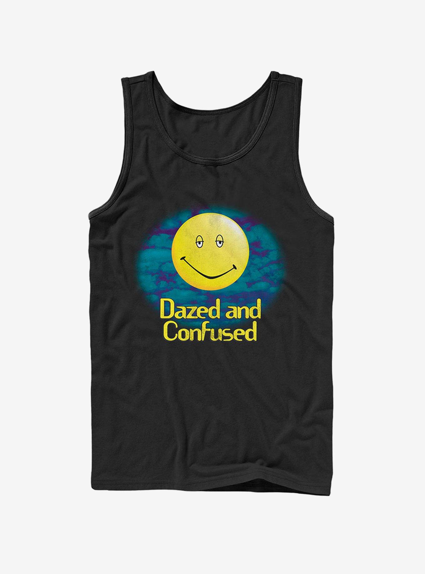 Dazed and Confused Cloudy Big Smile Logo Tank Top, BLACK, hi-res