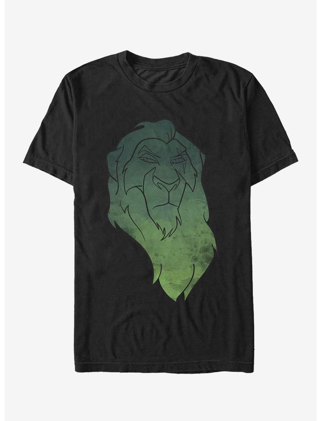 Disney Lion King Scar Watercolor Portrait T-Shirt, BLACK, hi-res