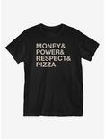 Money Power Respect Pizza T-Shirt, BLACK, hi-res