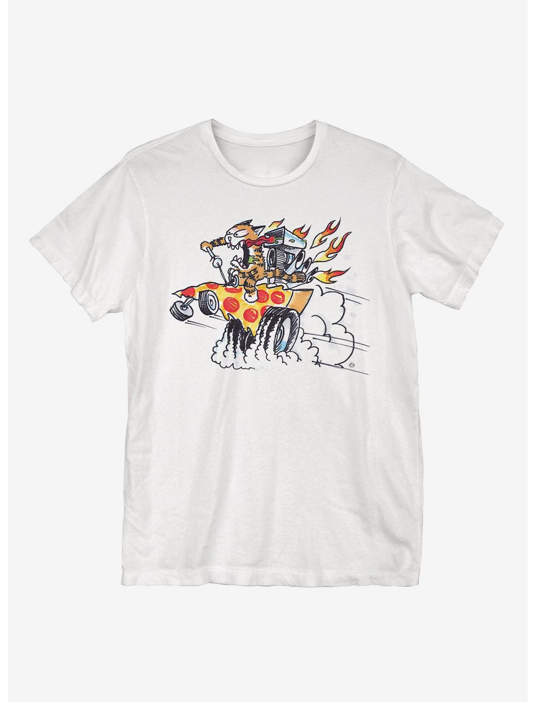 Pizza Cat Burnout T-Shirt, WHITE, hi-res
