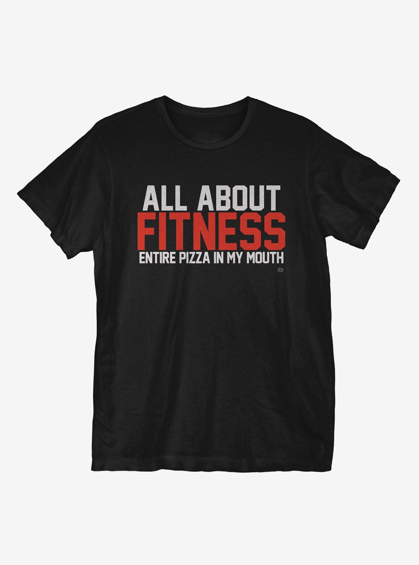 Fitness Pizza T-Shirt , BLACK, hi-res