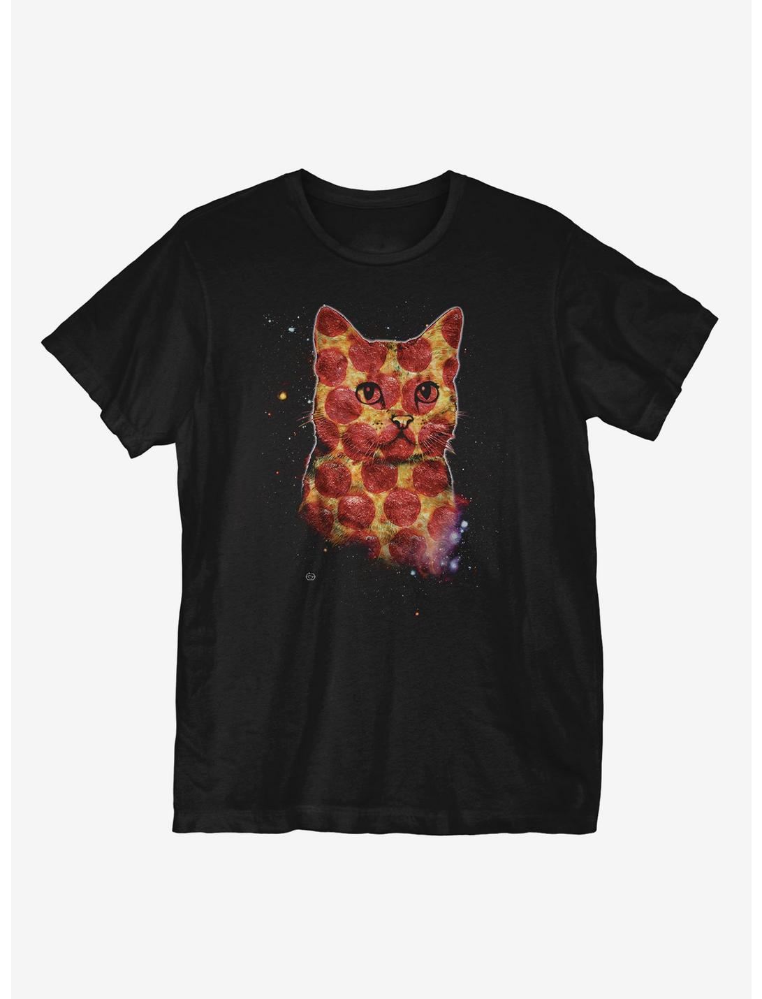 Pizza Cat in Space T-Shirt, BLACK, hi-res