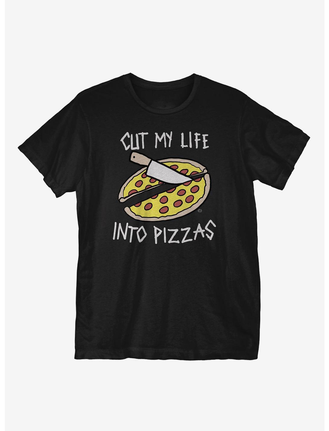 Cut My Life Into Pizzas T-Shirt, BLACK, hi-res