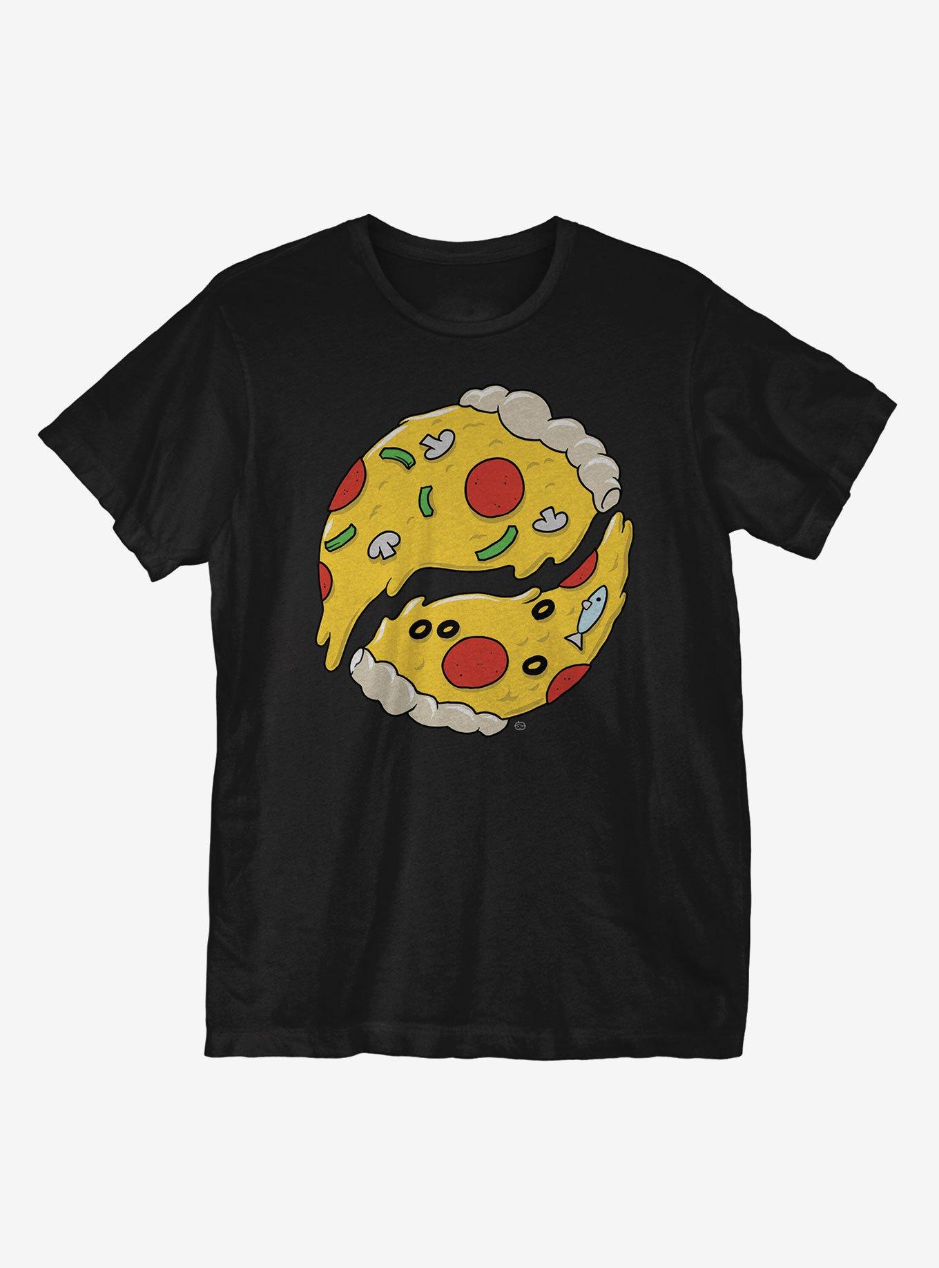 Pizza Yin Yang T-Shirt, BLACK, hi-res