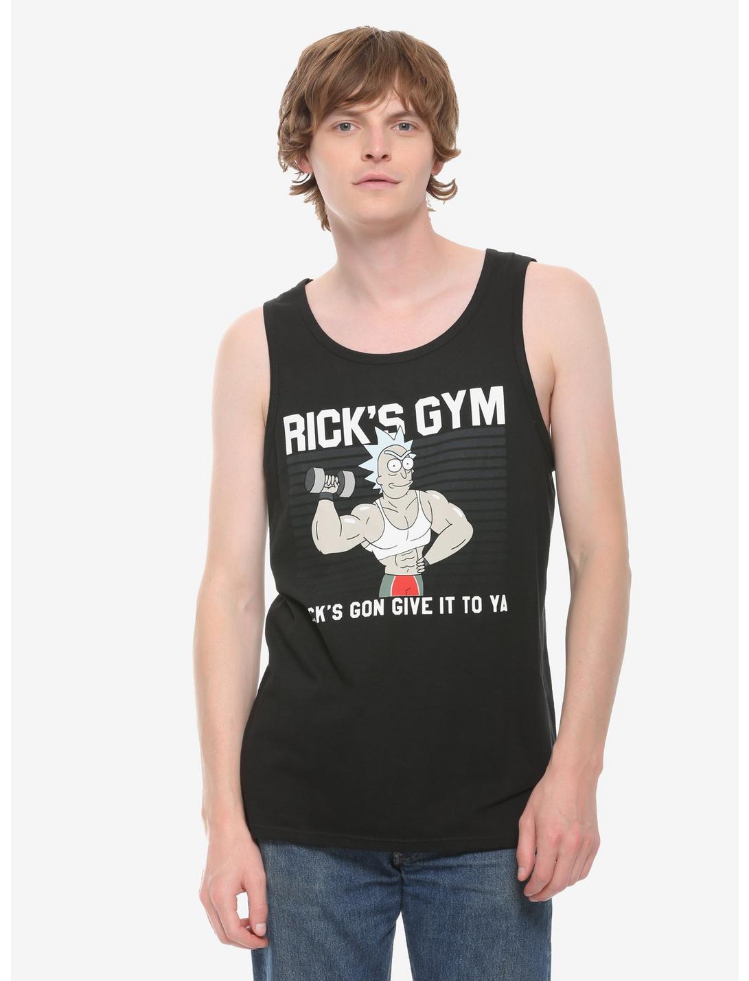 Rick and Morty Rick's Gym Tank Top, BLACK, hi-res