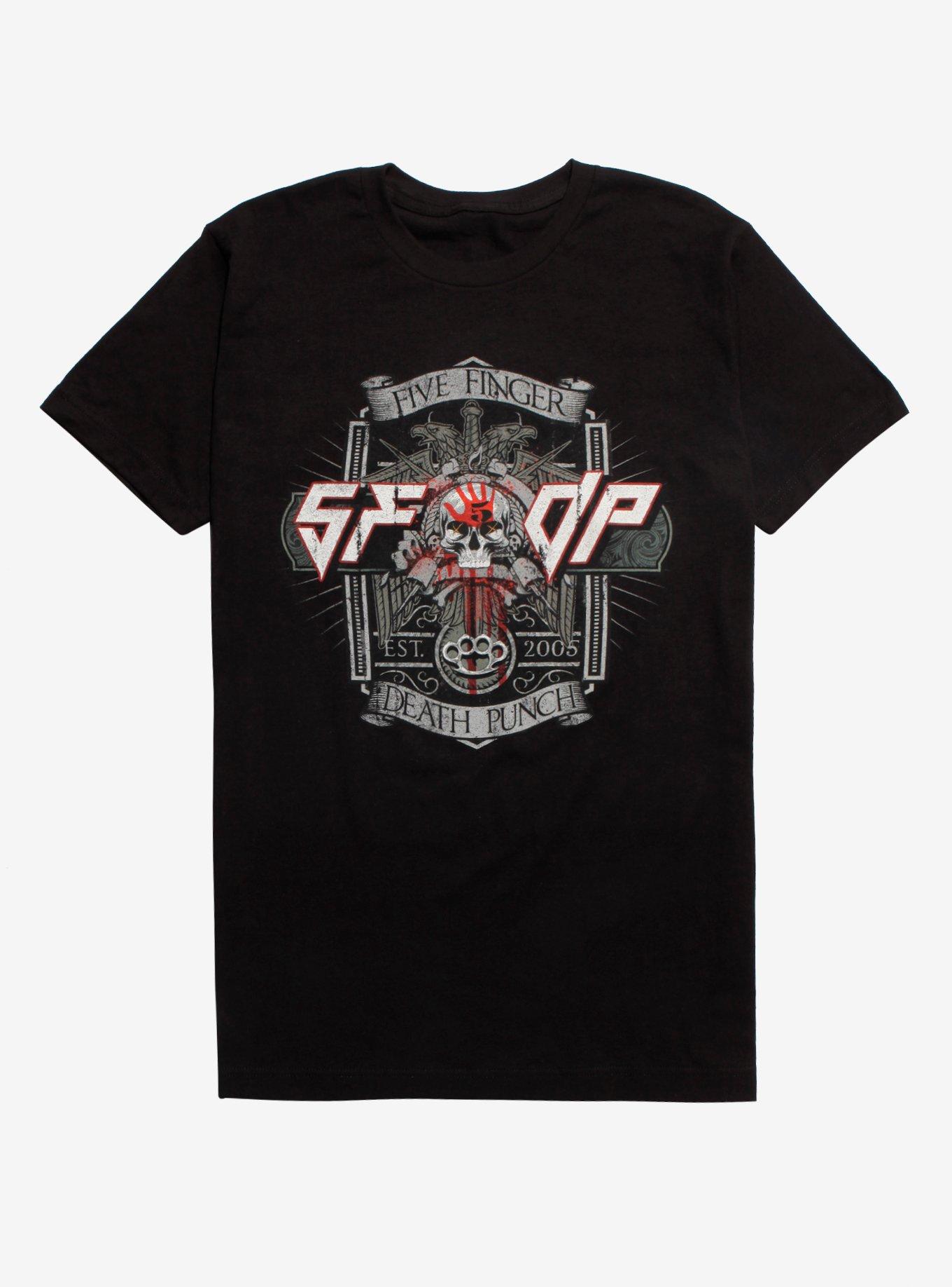 Five Finger Death Punch Modern Tombstone T-Shirt, BLACK, hi-res