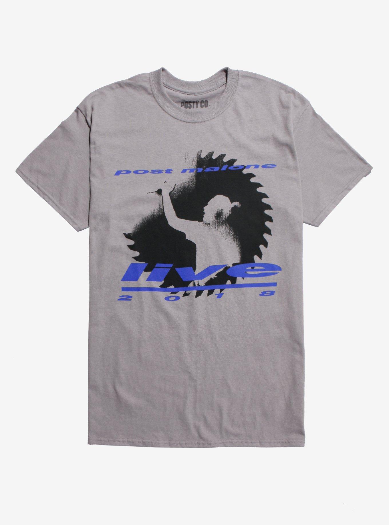 Post Malone Saw Blade Live 2018 T-Shirt, GREY, hi-res