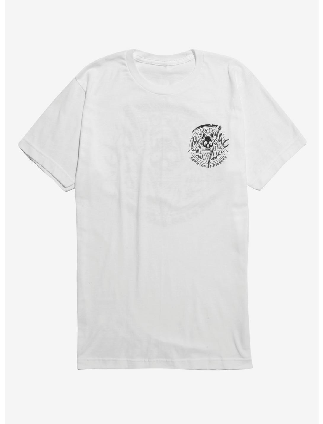 Nothing,Nowhere Pentagram Reaper T-Shirt, WHITE, hi-res