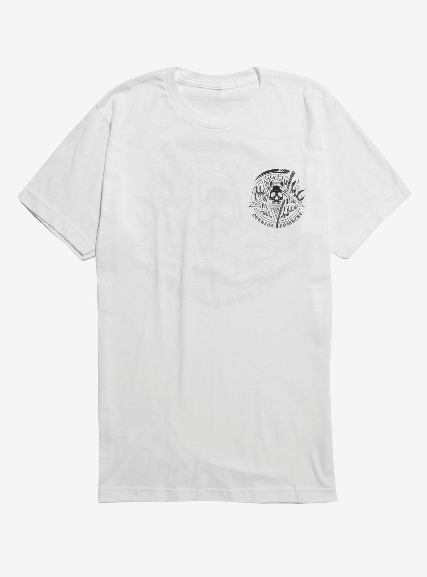 Nothing,Nowhere Pentagram Reaper T-Shirt, WHITE, hi-res