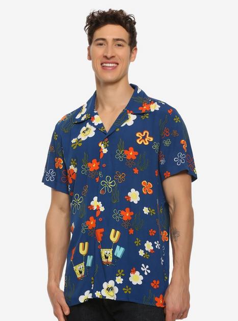 SpongeBob SquarePants Floral F.U.N. Woven Button-Up - BoxLunch ...