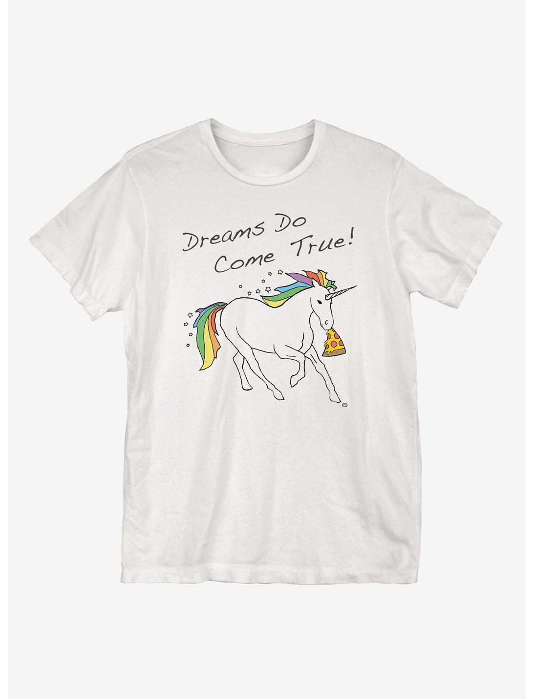 Dreams Pizzas and Unicorn T-Shirt, WHITE, hi-res