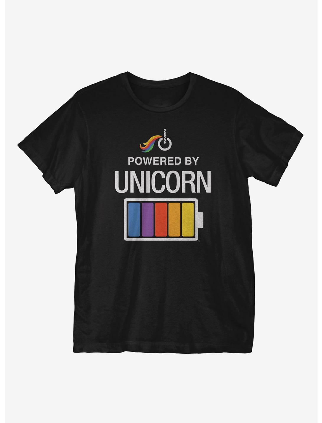 Powered by Unicorn T-Shirt, BLACK, hi-res