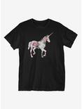 Floral Unicorn T-Shirt, BLACK, hi-res