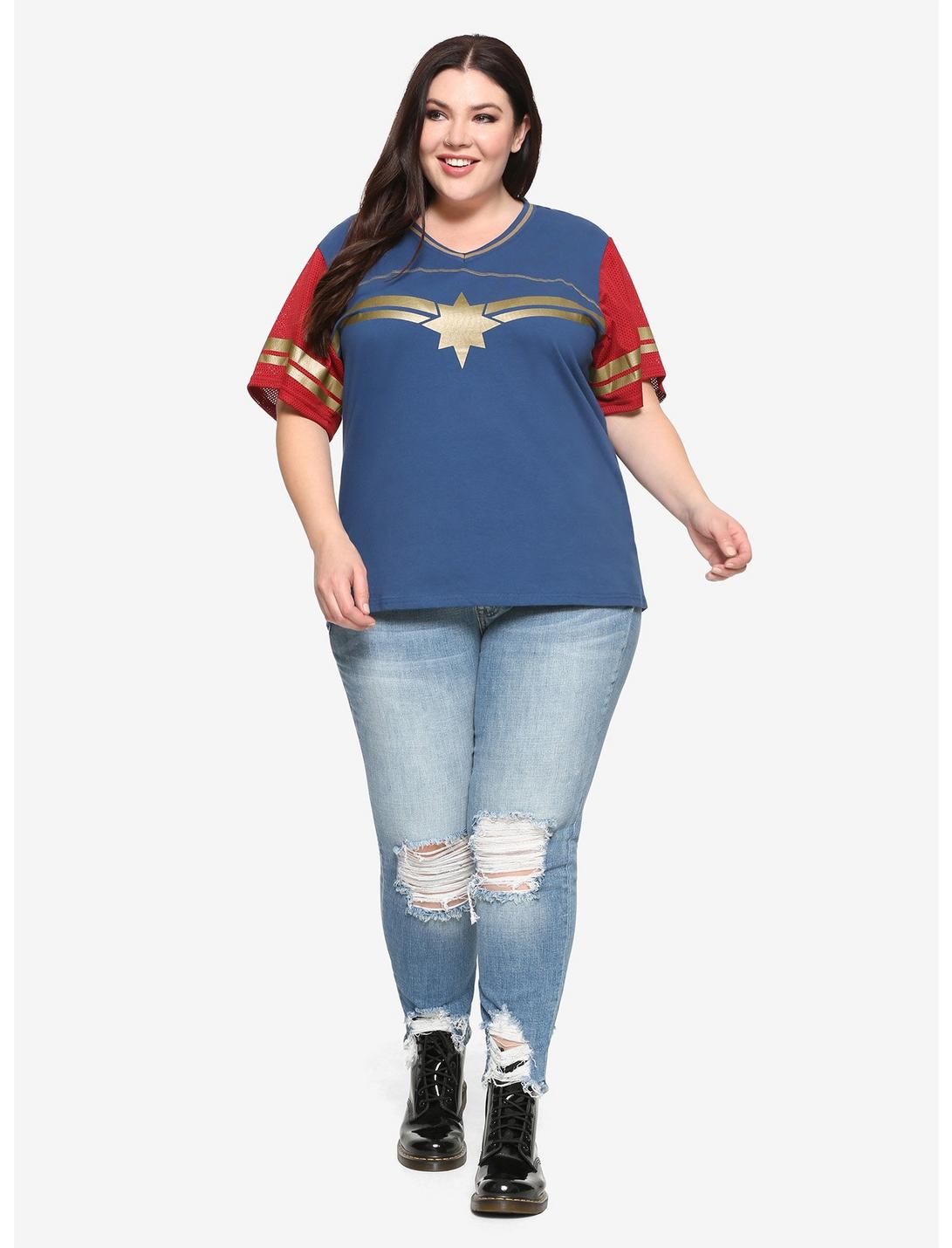 Marvel Avengers Captain Marvel Jersey T-Shirt Plus Size, MULTI, hi-res