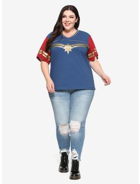 Marvel Avengers Captain Marvel Jersey T-Shirt Plus Size, , hi-res
