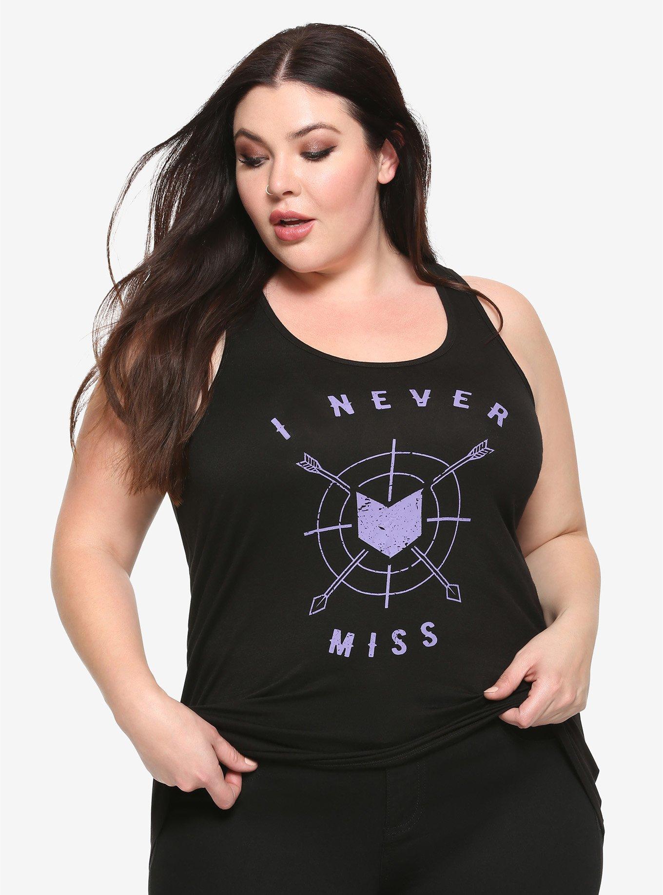 Her Universe Marvel Avengers Hawkeye Arrow Girls Tank Top Plus Size, PURPLE, hi-res