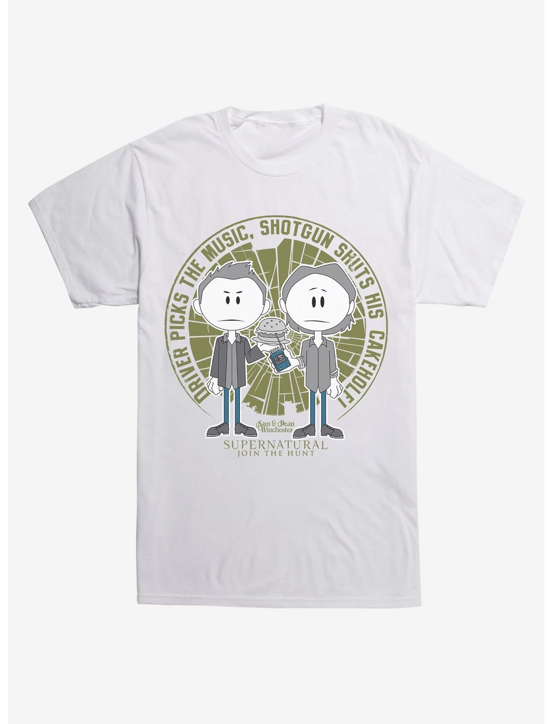 Supernatural Driver and Shotgun T-Shirt, WHITE, hi-res
