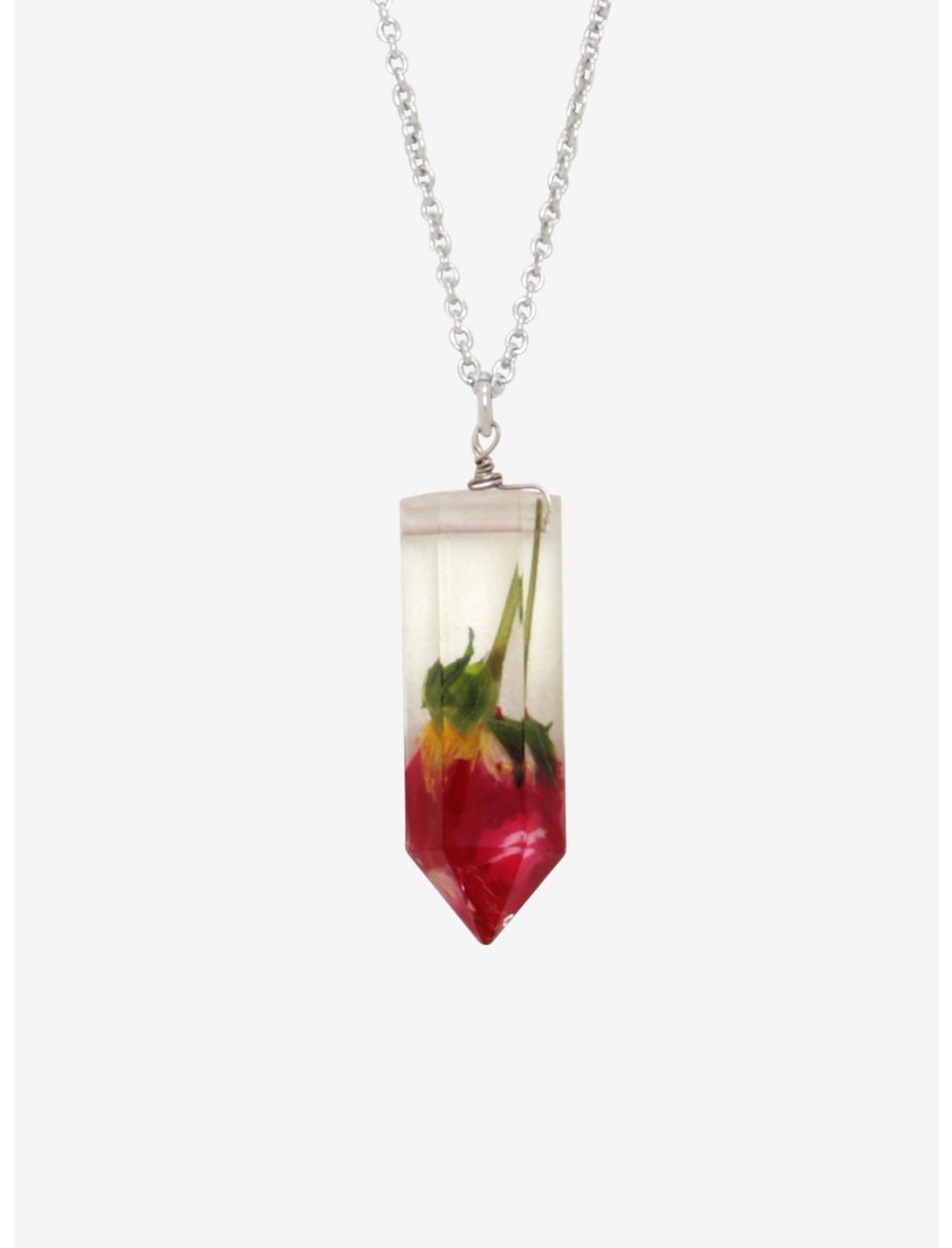 Dried Rose Crystal Necklace, , hi-res