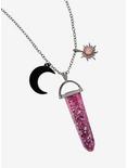 Pink Glitter Crystal Necklace, , hi-res