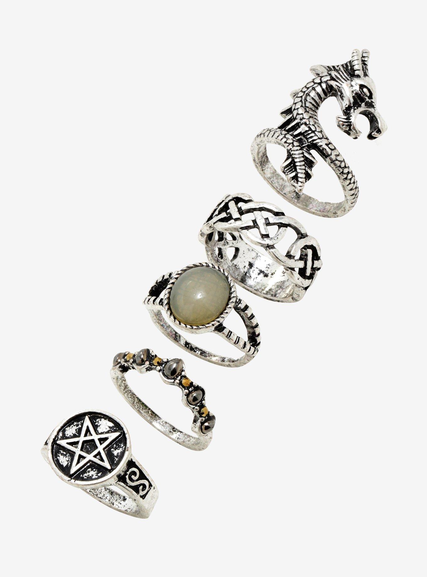 Dragon Pentagram Ring Set, , hi-res