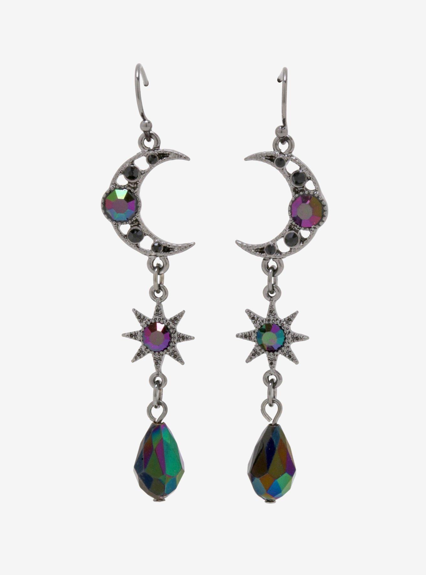 Moon Star Drop Dangle Earrings, , hi-res