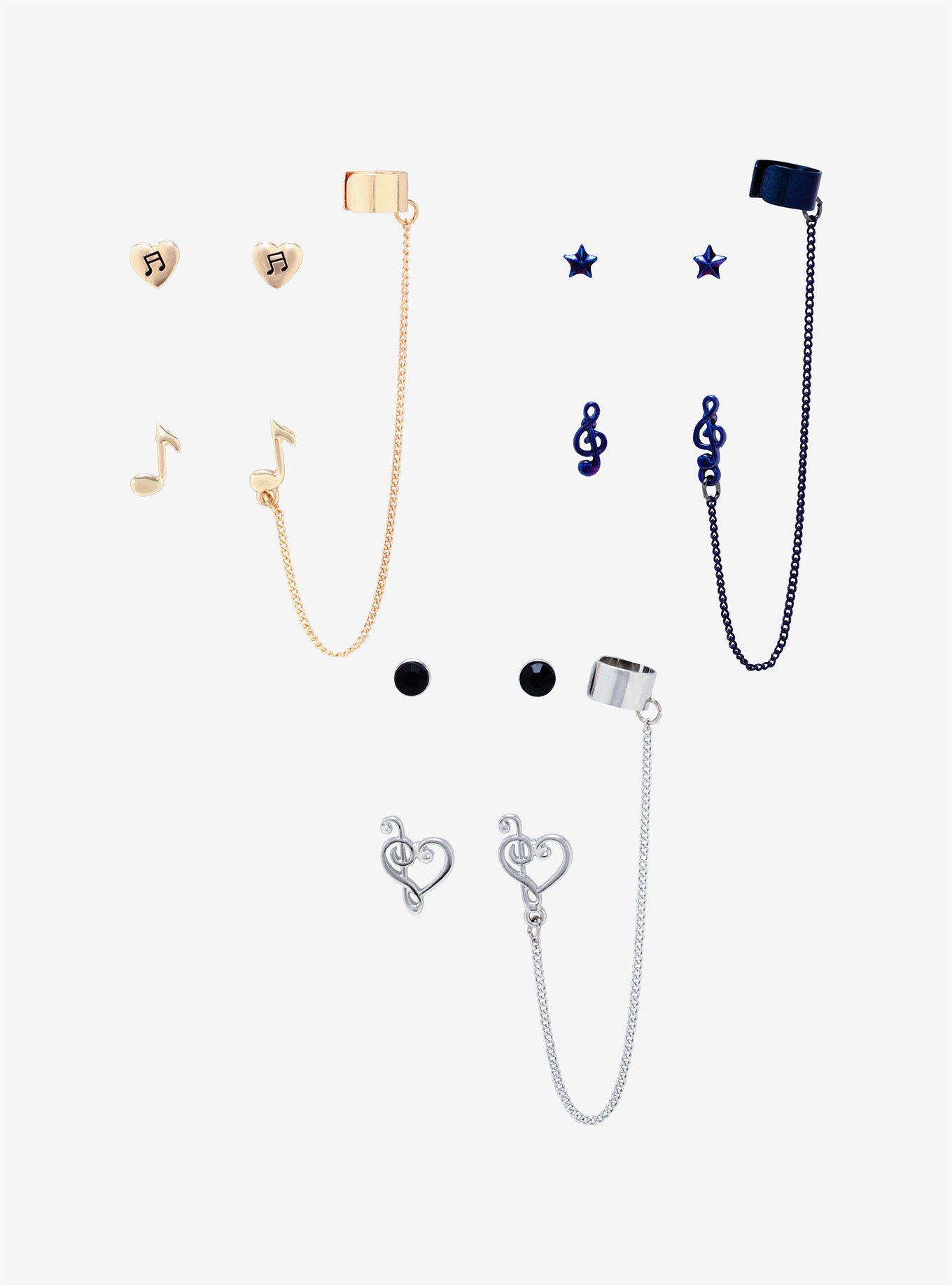 Music Note Ear Cuff Set, , hi-res