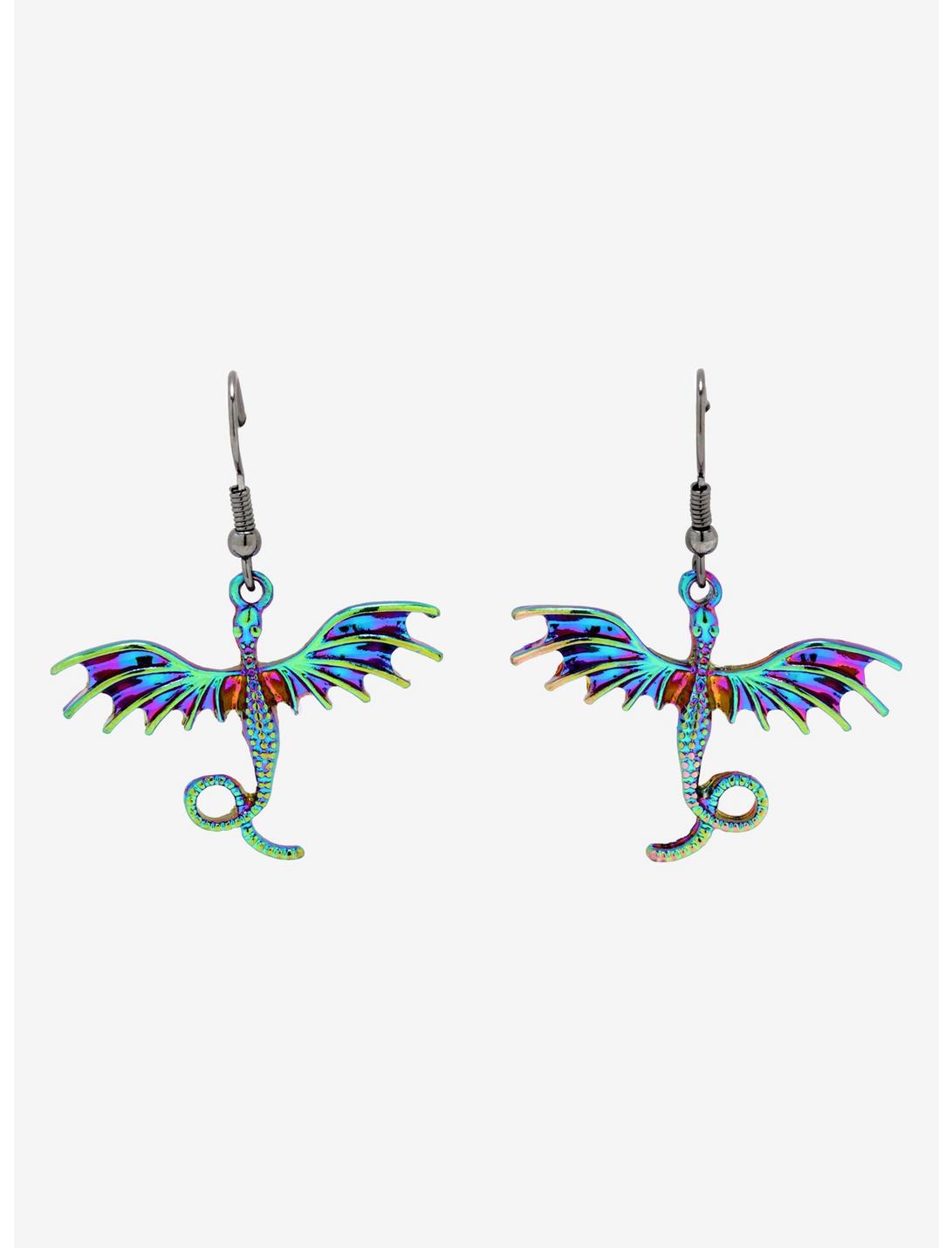 Anodized Dragon Drop Earrings, , hi-res
