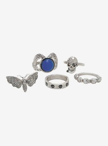 Skull Mood Ring Set Hot Topic