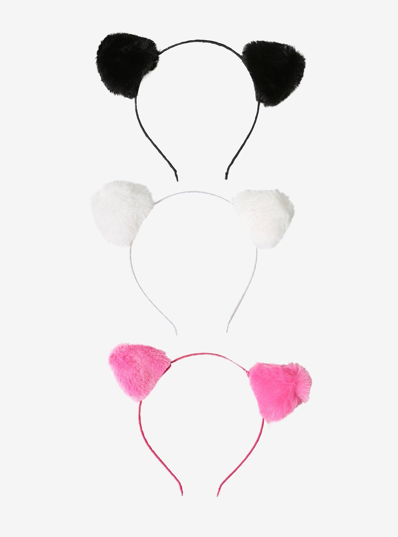 Plush Cat Ear Headband Set Hot Topic