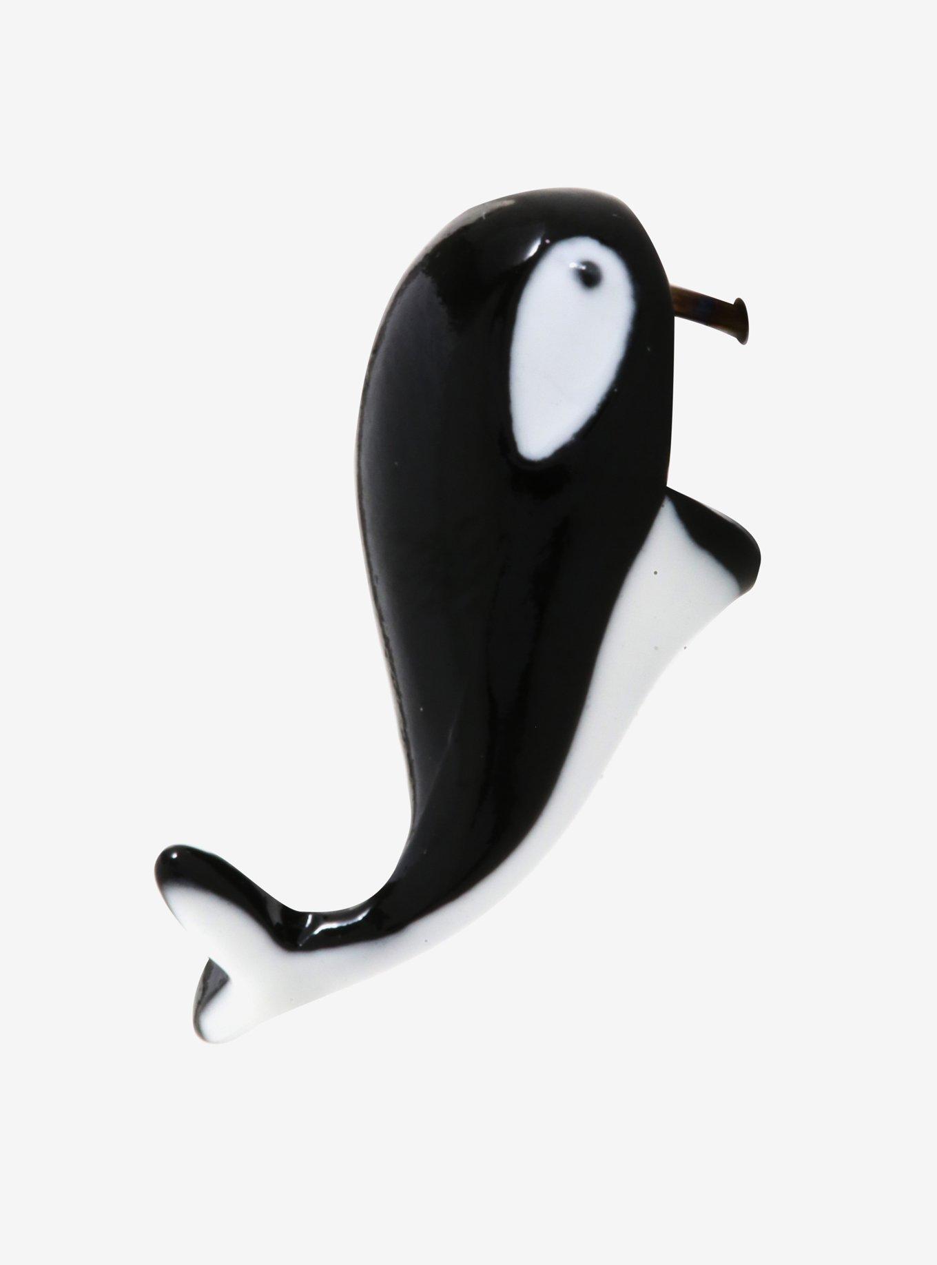 Biting Orca Whale Earrings, , hi-res