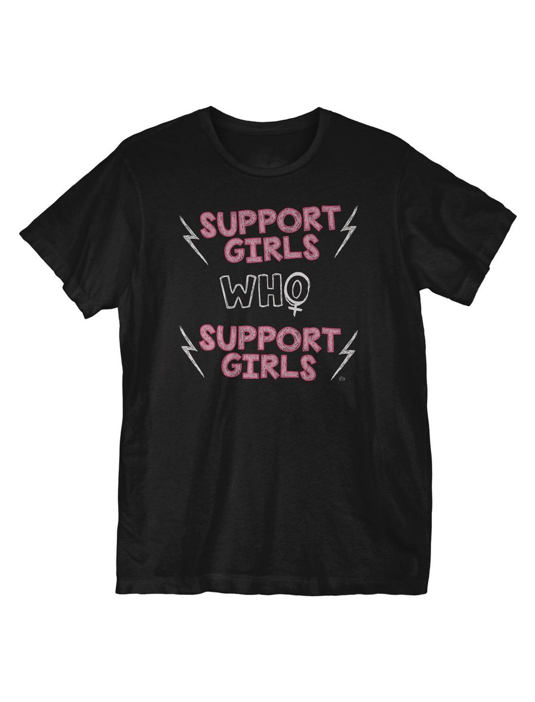 Support Girls T-Shirt, BLACK, hi-res