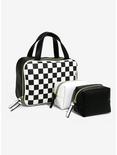 Black & White Checkered Makeup Bag Set, , hi-res