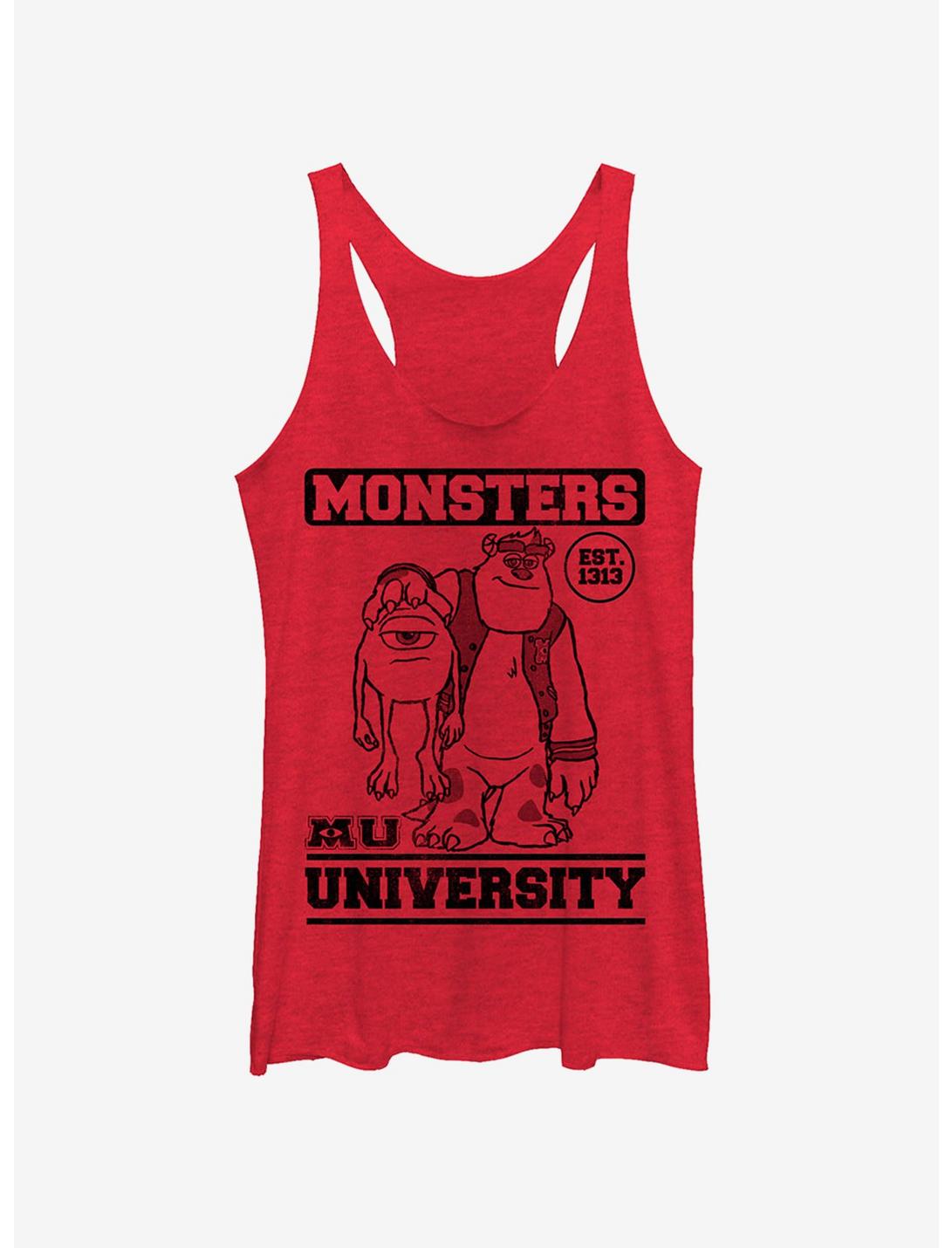 Disney Pixar Monsters Inc College Friends Est. 1313 Girls Tank Top, RED HTR, hi-res