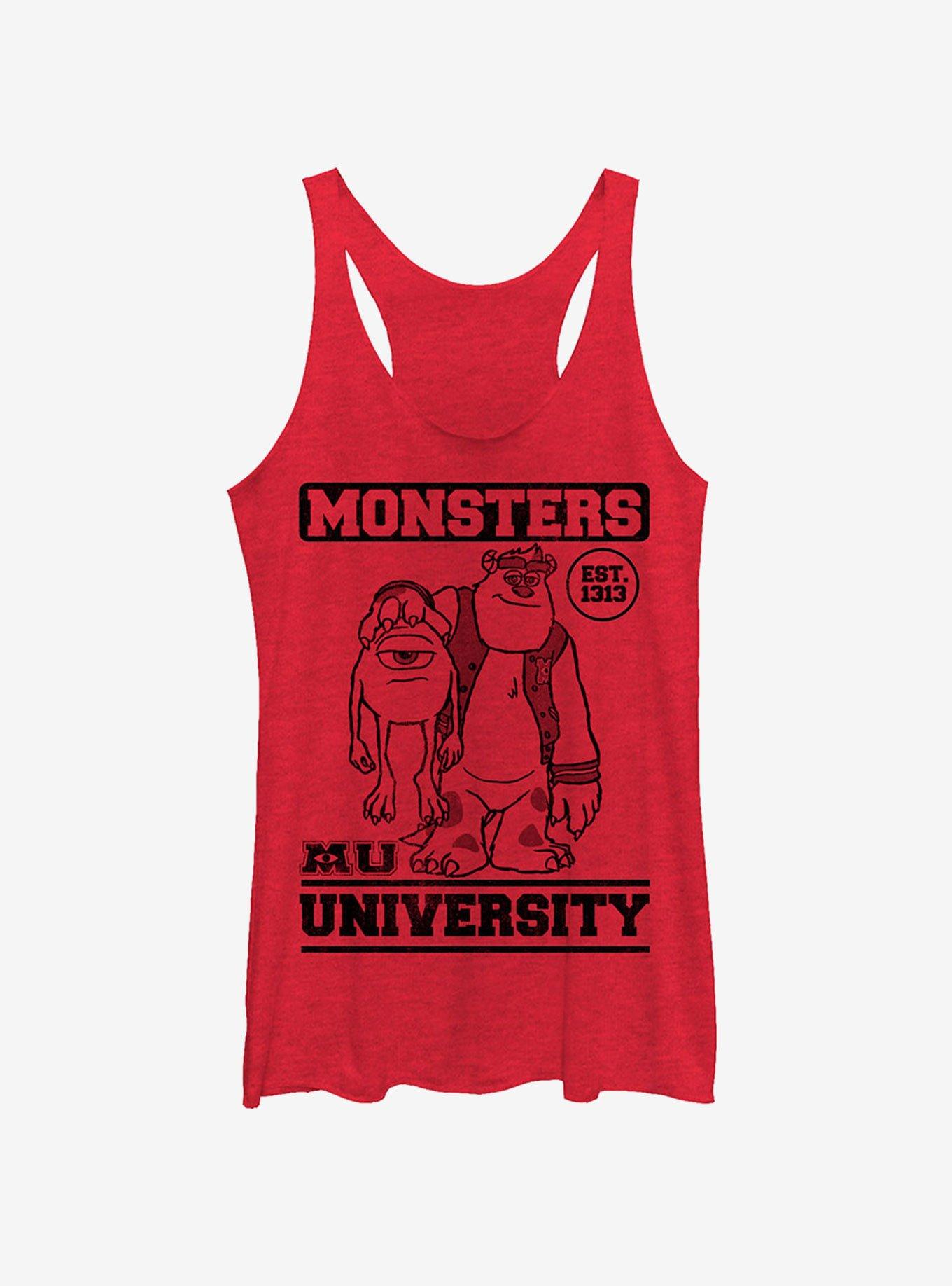 Disney Pixar Monsters Inc College Friends Est. 1313 Girls Tank Top, RED HTR, hi-res