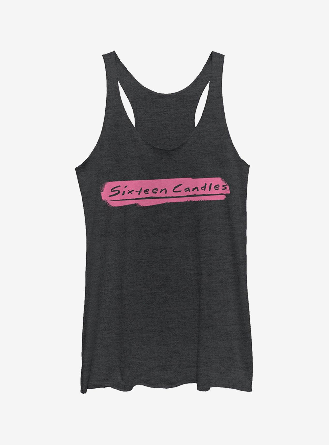 Sixteen Candles Paint Stripe Logo Girls Tank Top, BLK HTR, hi-res