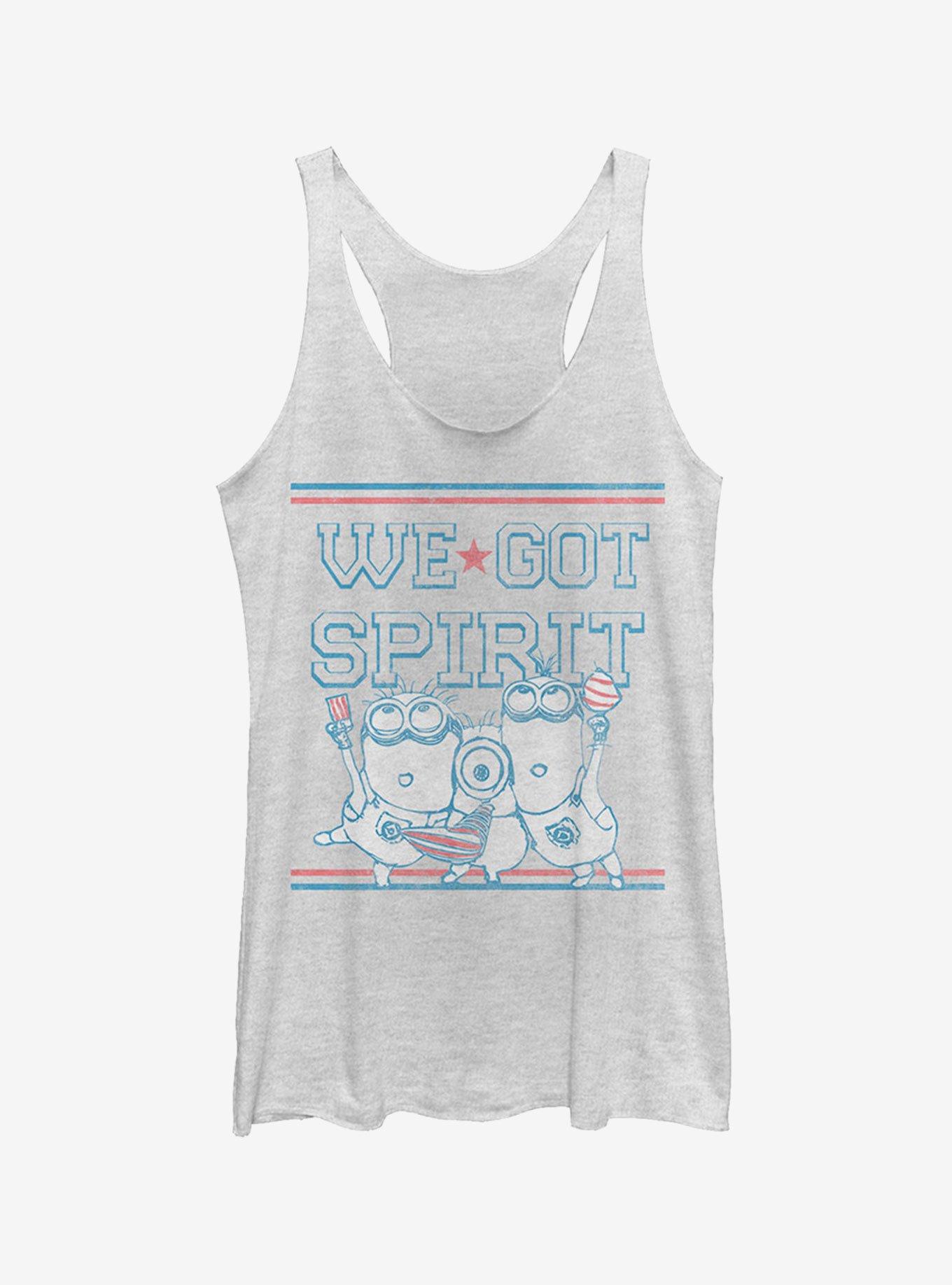 Minion Got Spirit Girls Tank Top, WHITE HTR, hi-res