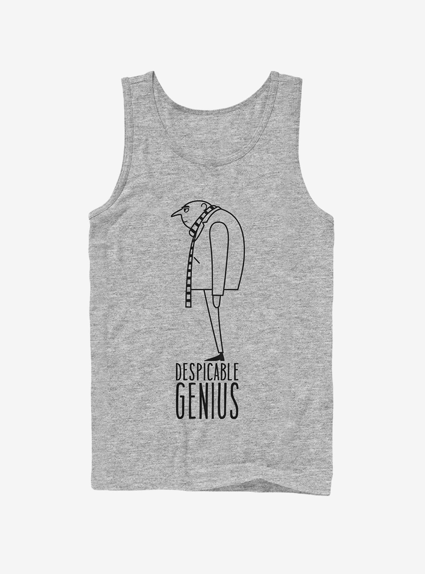 Minion Evil Genius Gru Profile Tank Top, ATH HTR, hi-res