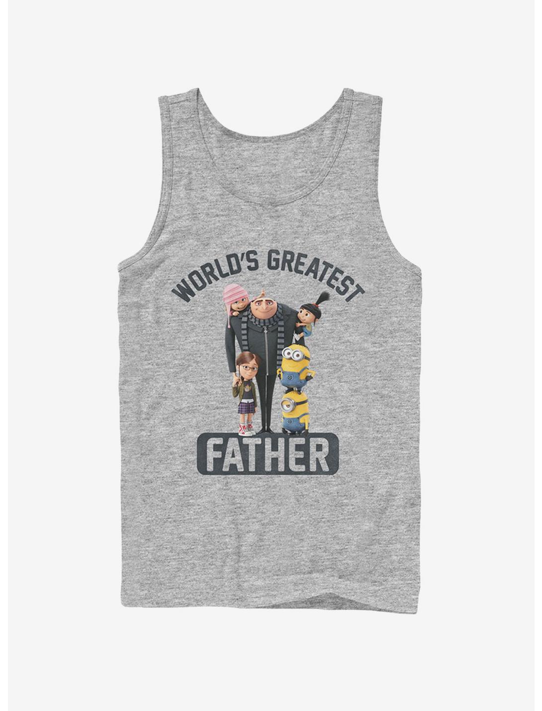 Minion World's Greatest Father Tank Top, ATH HTR, hi-res