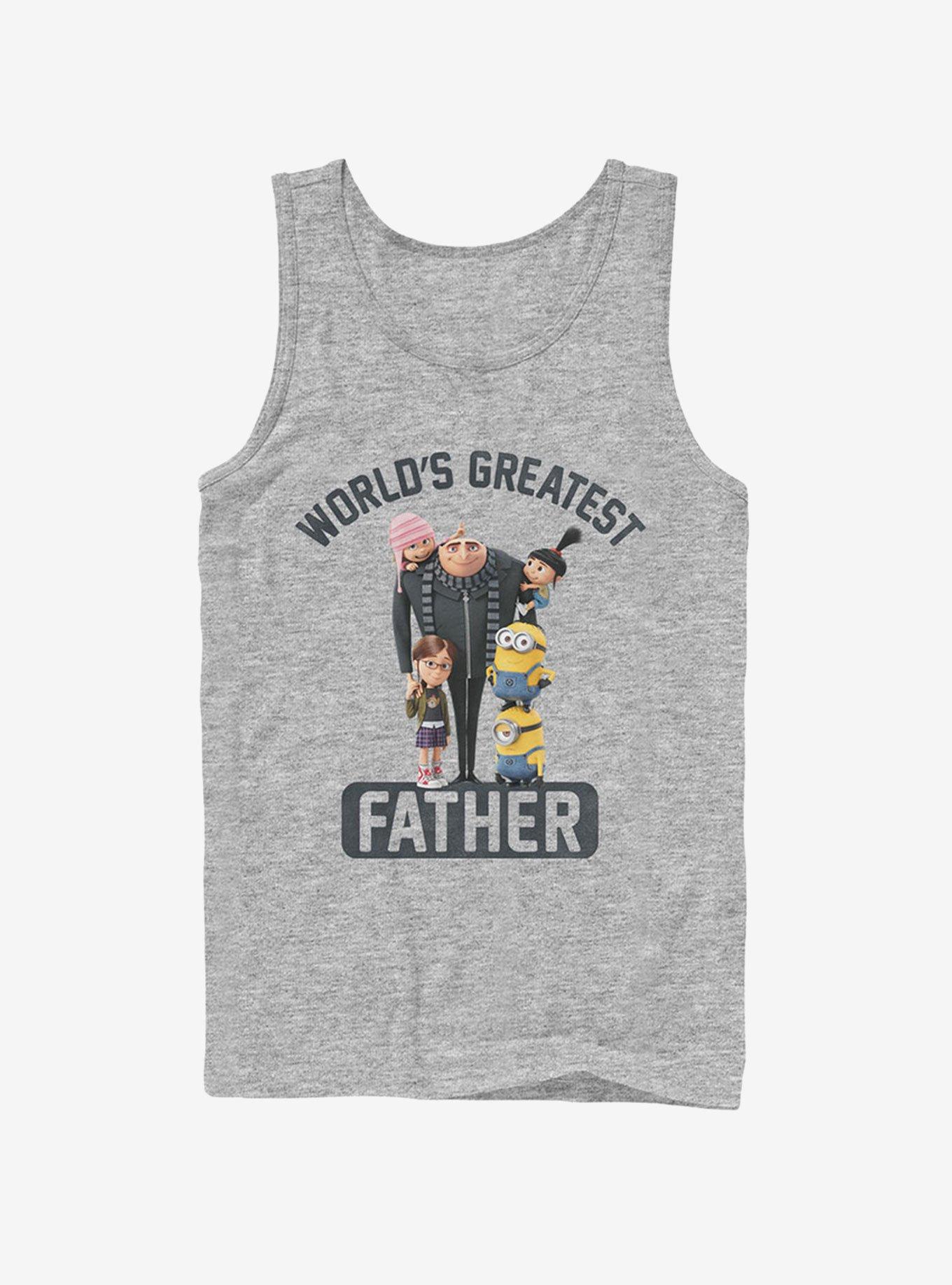 Minion World's Greatest Father Tank Top, ATH HTR, hi-res