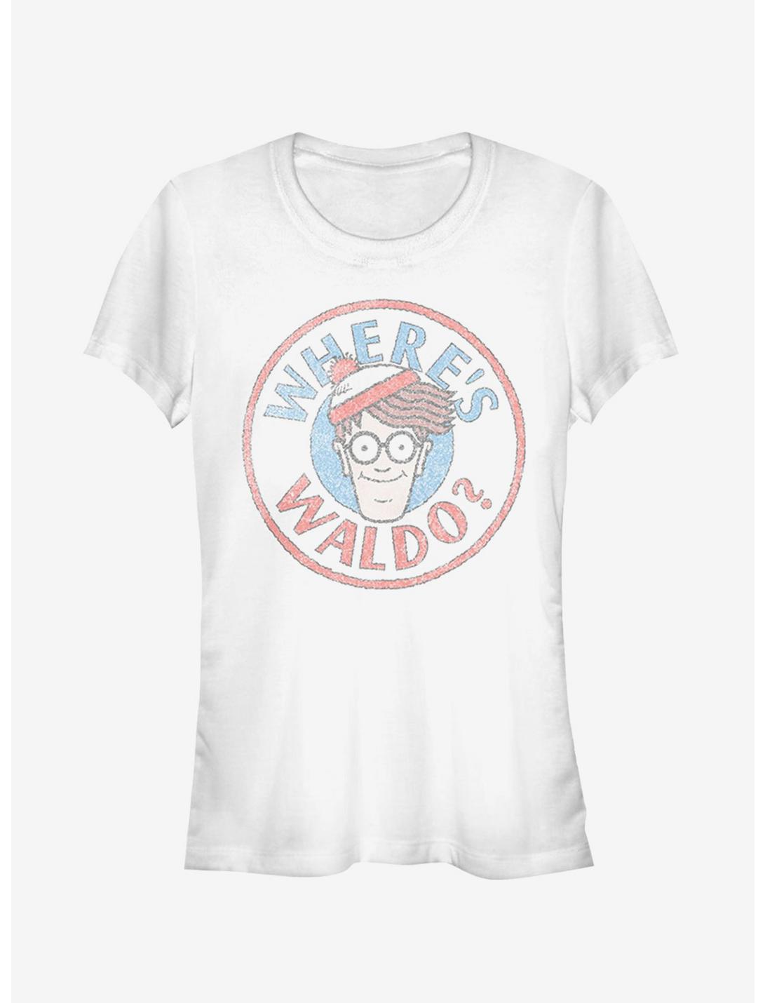 Where's Waldo Retro Character Circle Girls T-Shirt, WHITE, hi-res