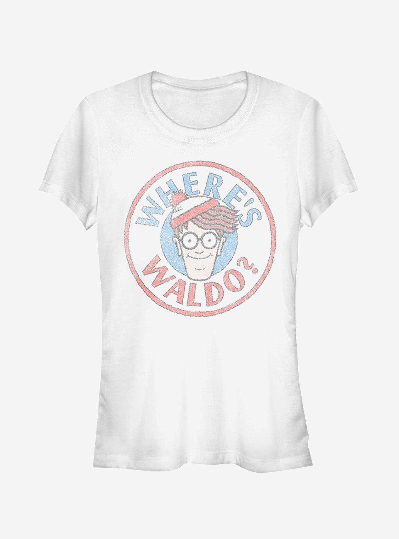 Where's Waldo Retro Character Circle Girls T-Shirt, WHITE, hi-res