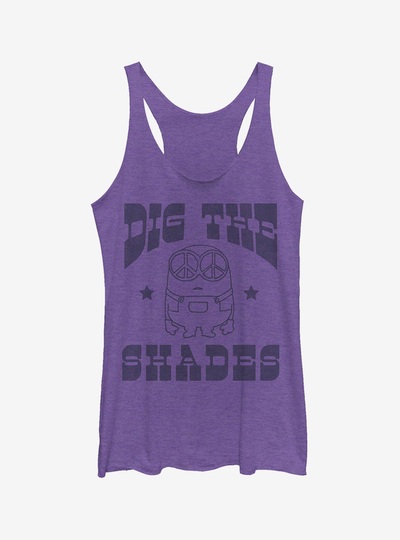 Minion Groovy Peace Shades Girls Tank Top, PUR HTR, hi-res