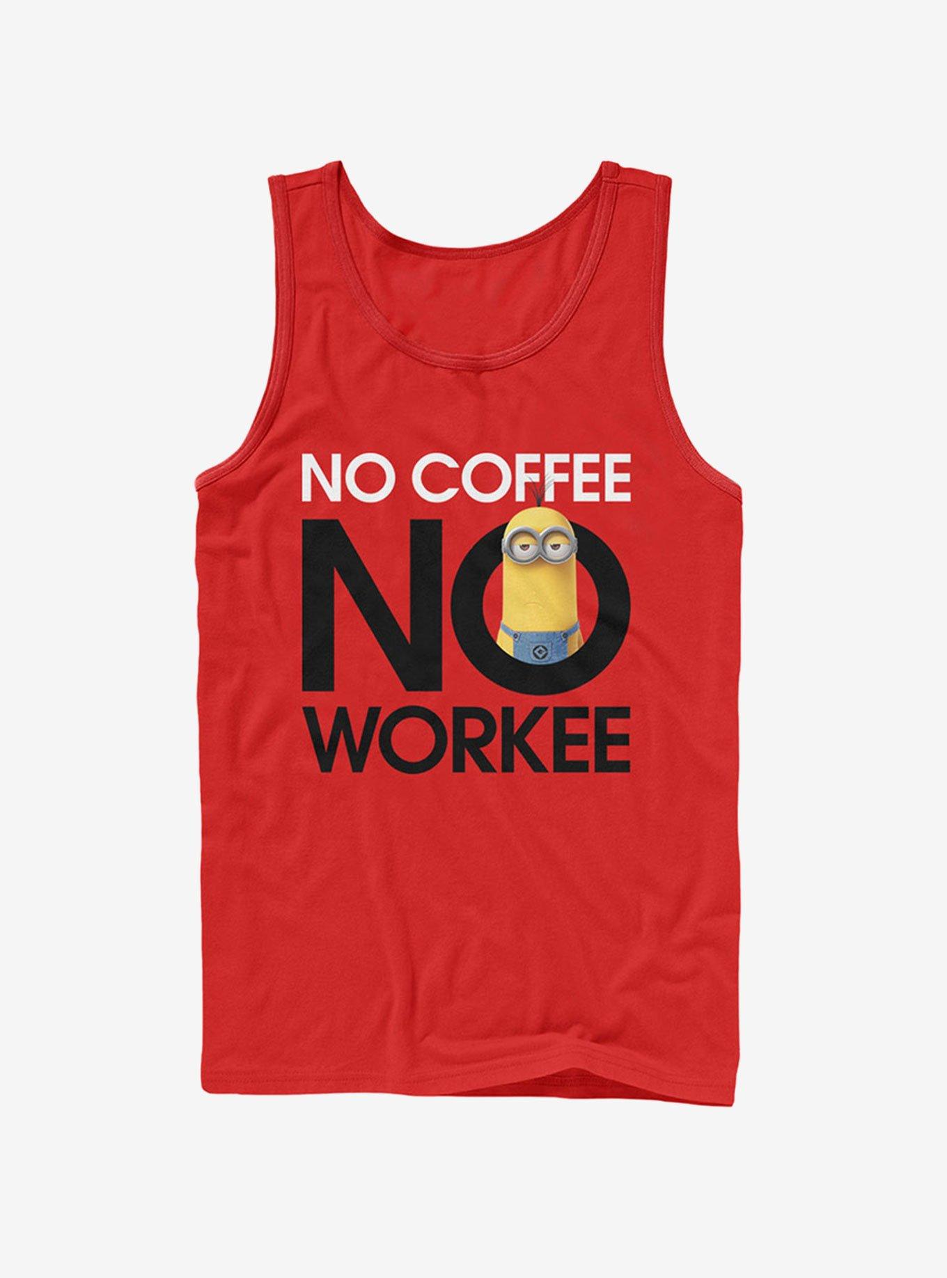 Minion No Coffee Tank Top, RED, hi-res